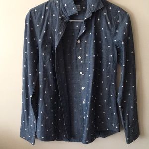 JCrew Polka Dot Denim Shirt